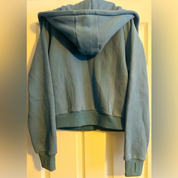 XIEERDUO Women Zip Up Hoodie Y2K Sweatshirt, with pockets & thumb holes, blue, L - Picture 9 of 9